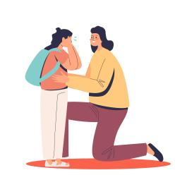 Illustration of an adult with an upset student
